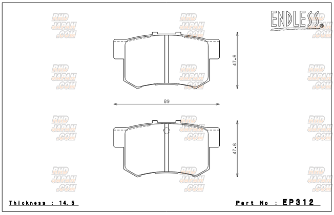 Endless Brake Pads Type MX72 Plus Full Set - CL1 CL7 CL9 CU2 UC1